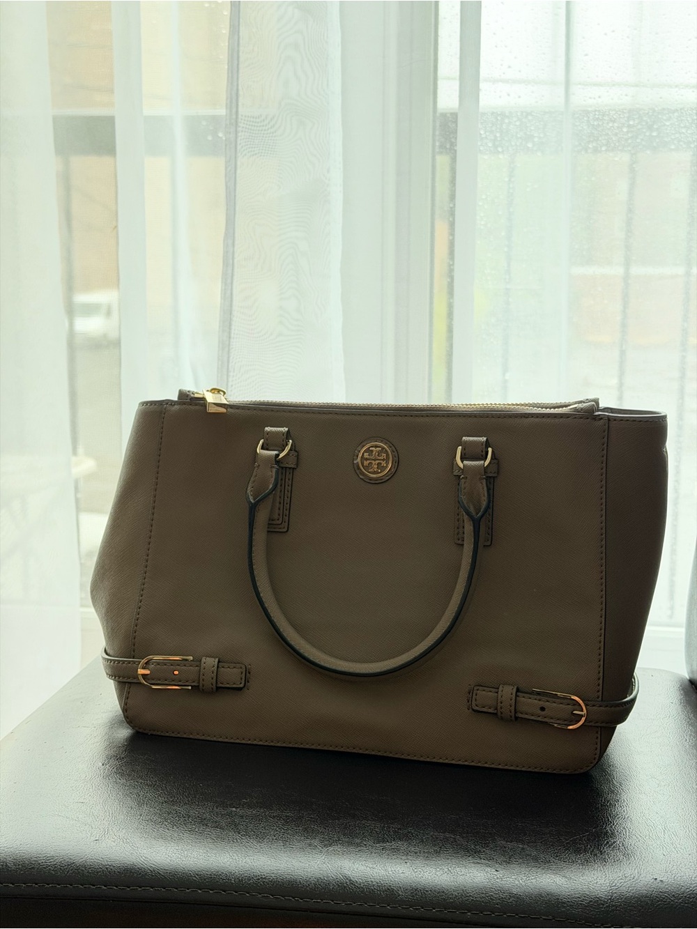 NWT Tory Burch Robinson Small Multi Tote French Gray Saffiano Leather $495